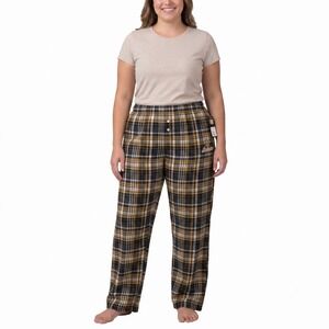 NFL New Orleans Saints Womens XL Flannel Pajama Pants Plaid Gold Black New
